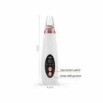 Aspirateur / Extracteur Point Noir Avec 6 Tete - Blanc de points noirs rechargeable avec écran LCD – 5 niveaux de puissance, 6 têtes interchangeables, batterie 1000 mAh