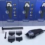 DSP E-90017 – Tondeuse professionnelle filaire 10W, lames en acier inoxydable, 4 sabots de coupe