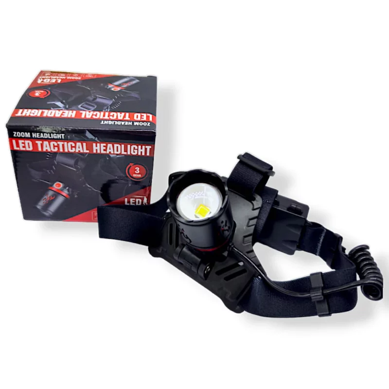 DT-808-540 – Lampe frontale LED rechargeable, bandeau ajustable, étanche