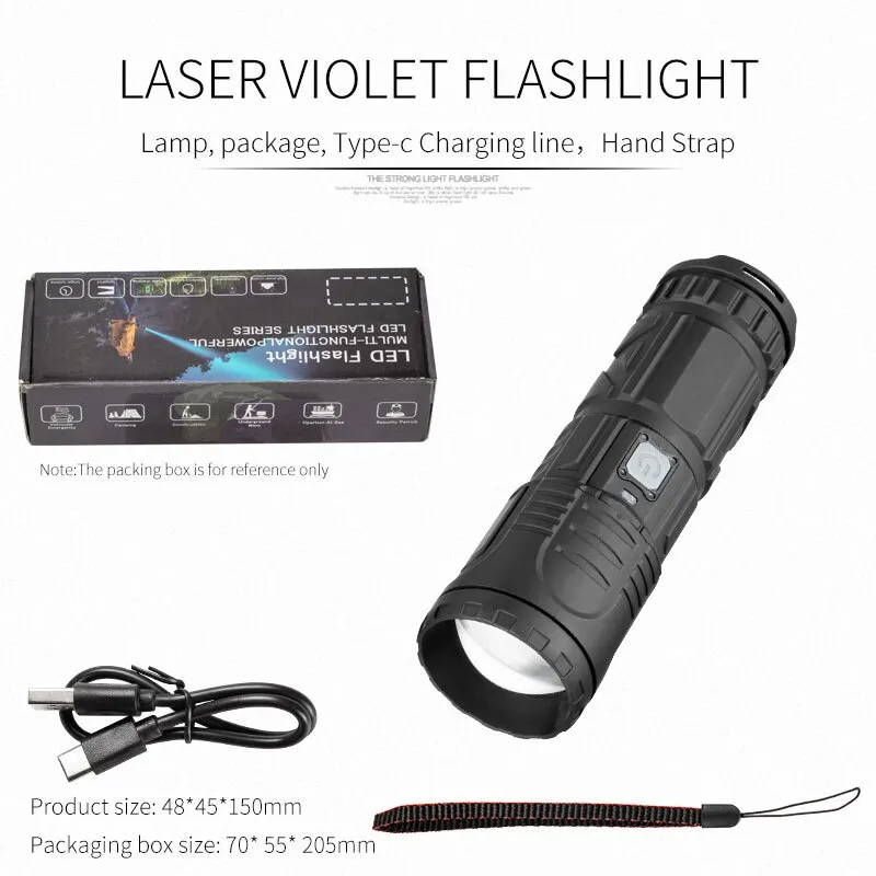 E-Smarter X3 – Lampe torche LED puissante 30W rechargeable USB, waterproof avec zoom télescopique