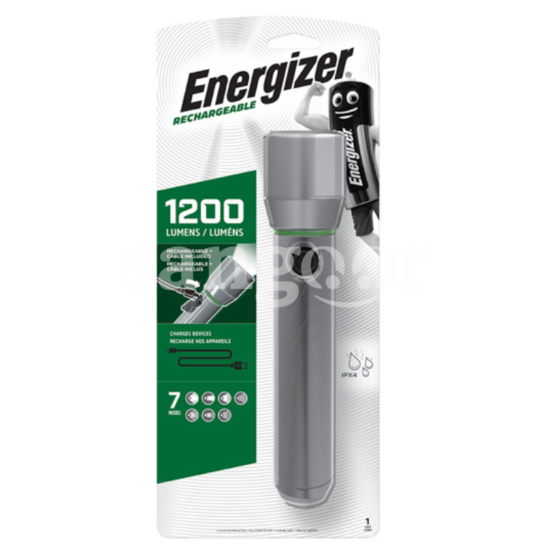 Energizer Lampe torche LED rechargeable Energizer 1200 lumens – Modèle classique en aluminium