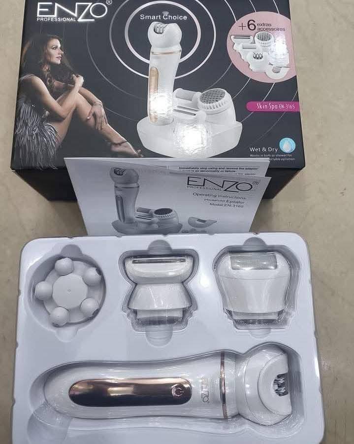 ENZO EN-3165 – Épilateur électrique 5-en-1 rechargeable pour soins complets du visage et du corps