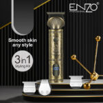 Enzo EN-5036A Tondeuse rechargeable – Autonomie 3h, lames titane, écran LCD