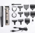 Enzo EN-5036A Tondeuse rechargeable – Autonomie 3h, lames titane, écran LCD
