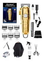 Kemei KM-1958 – Tondeuse professionnelle sans fil, batterie 2000 mAh, lames en acier inoxydable