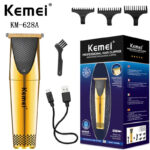 Kemei KM-628A Tondeuse rechargeable gold doré– Autonomie 60 min, lames inox, design compact