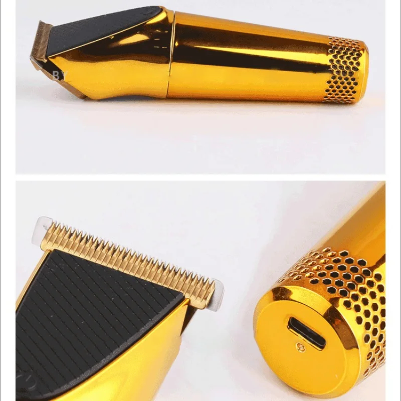 Kemei KM-628A Tondeuse rechargeable gold doré– Autonomie 60 min, lames inox, design compact