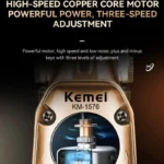 Kemei KM-1576 USB numérique rapide afficheur lcd doré gold lame en céramique, batterie 1200 mAh