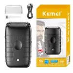 Kemei KM-T95 – Rasoir électrique professionnel sans fil, triple lame, rechargeable USB Type-C