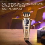 Kemei KM-1576 USB numérique rapide afficheur lcd doré gold lame en céramique, batterie 1200 mAh