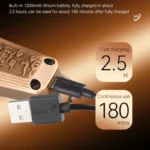 Kemei KM-1576 USB numérique rapide afficheur lcd doré gold lame en céramique, batterie 1200 mAh