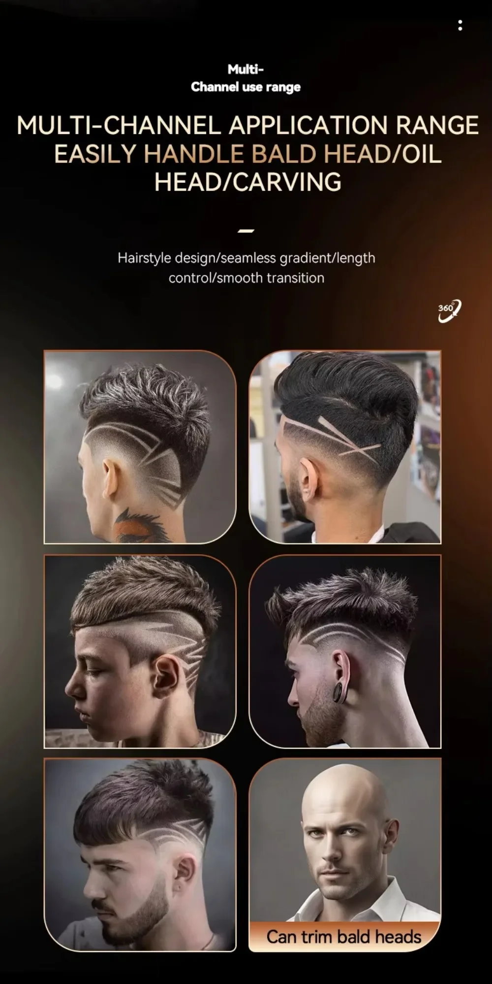 Kemei KM-1576 USB numérique rapide afficheur lcd doré gold lame en céramique, batterie 1200 mAh