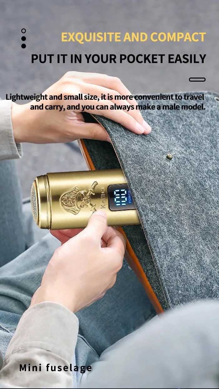Kemei KM-C57 Rasoir Électriques Hommes USB-C Rechargeable Sans Fil doré gold Kemei KM-C57 Rasoir Électriques Hommes USB-C Rechargeable Sans Fil doré gold - - Boutique Algérie