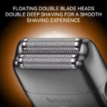 Kemei KM-T95 – Rasoir électrique professionnel sans fil, triple lame, rechargeable USB Type-C