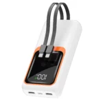 Power Bank - Batterie externe à charge super rapide 66W, 50000mAh, 20000mAh, câble intégré, grande capacité, portable, alimentation mobile extérieure,