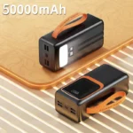 Power Bank - Batterie externe à charge super rapide 66W, 50000mAh, 20000mAh, câble intégré, grande capacité, portable, alimentation mobile extérieure,