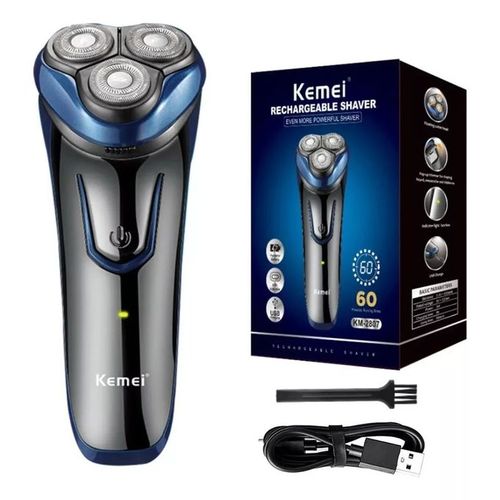KM-2020 - Rasoir Electrique 3D - Tondeuse à Barbe Rechargeable pour Hommes
