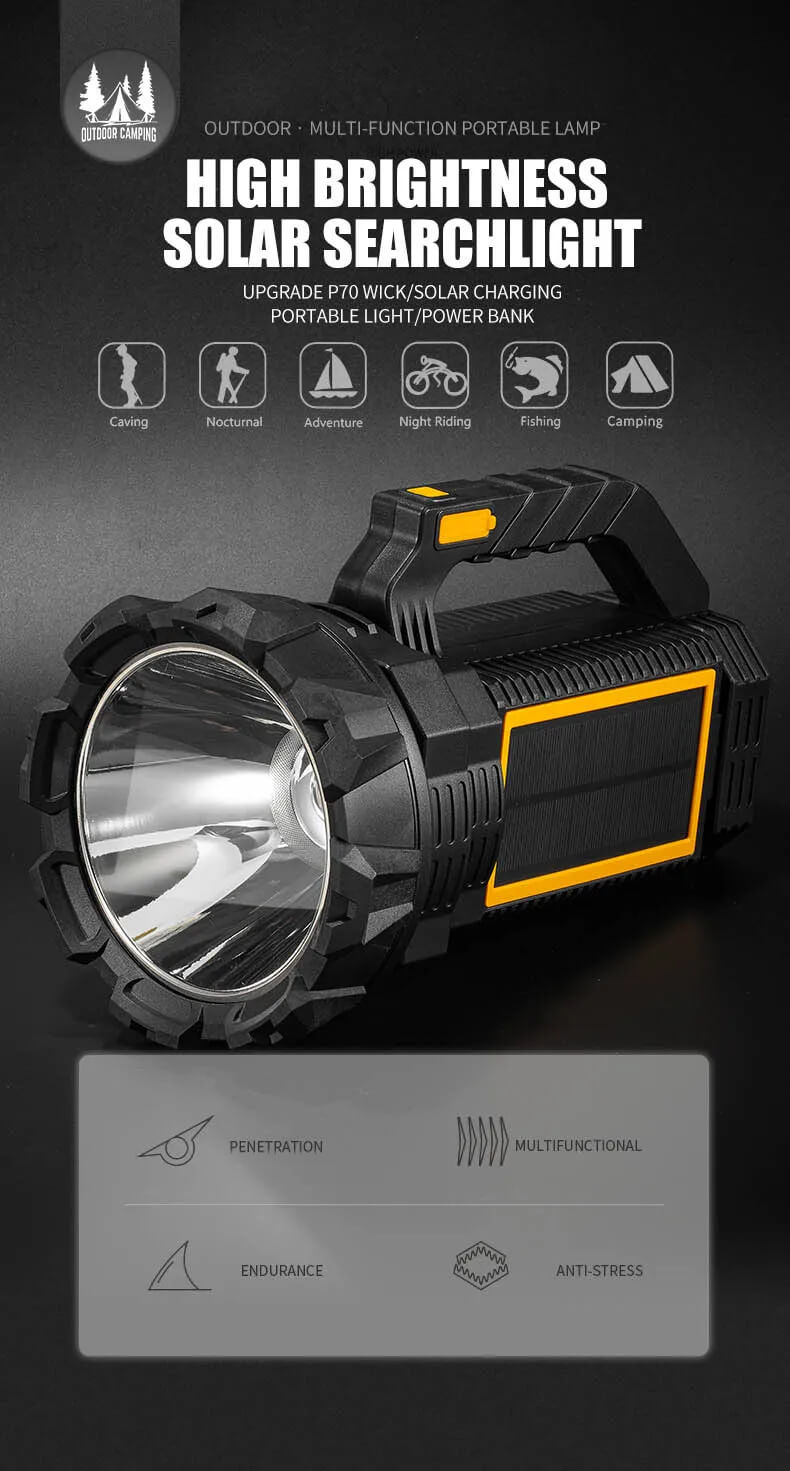 Lampe de poche LED solaire professionnelle P70 – Modèle W5191