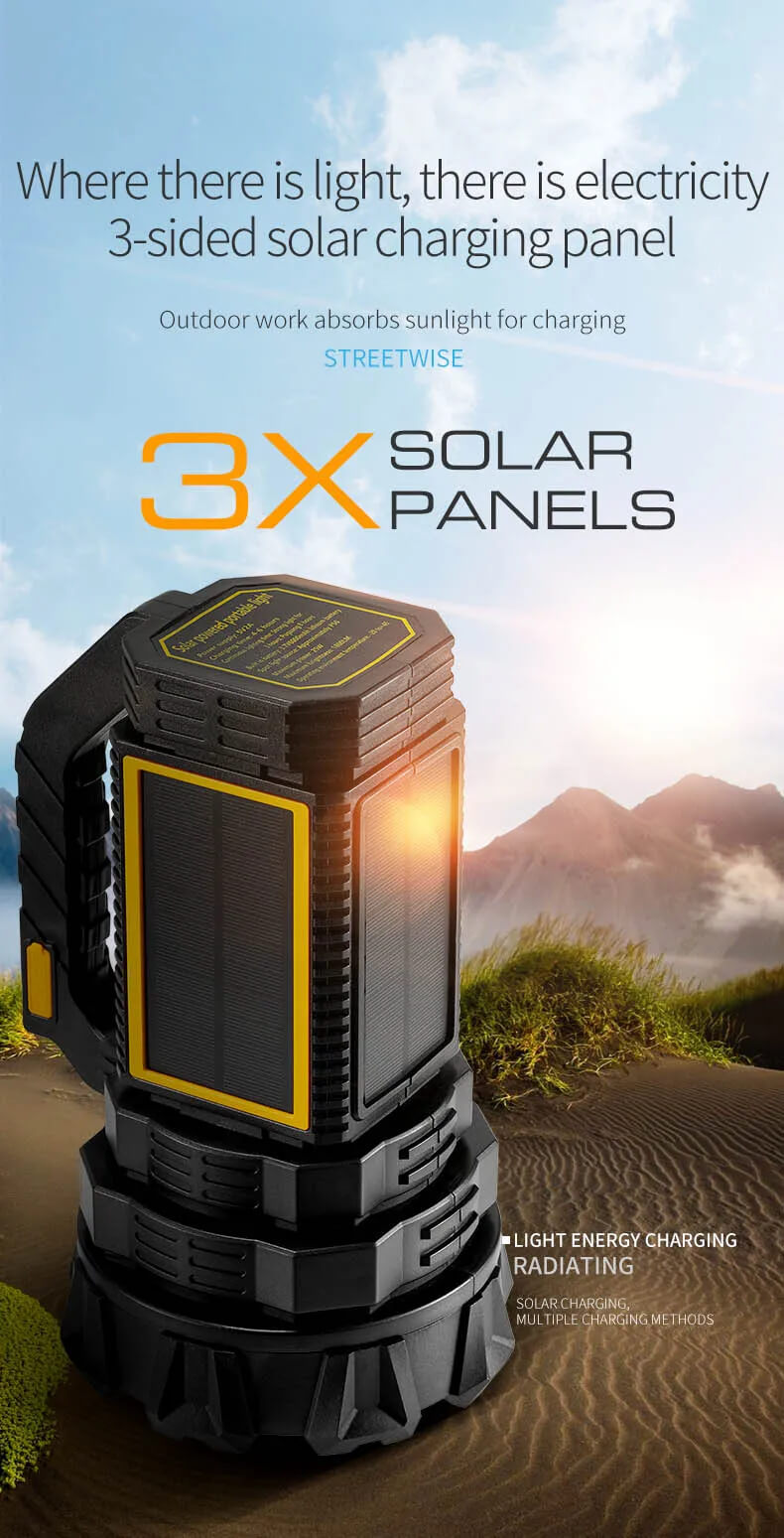 Lampe de poche LED solaire professionnelle P70 – Modèle W5191