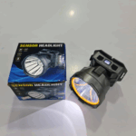 Lampe frontale LED TD 5800 avec capteur de mouvement et écran numérique – Rechargeable, étanche, bandeau ajustable