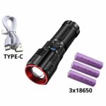 Lampe Torche LED 30W Haute Puissance – Éclairage longue portée avec batterie lithium rechargeable