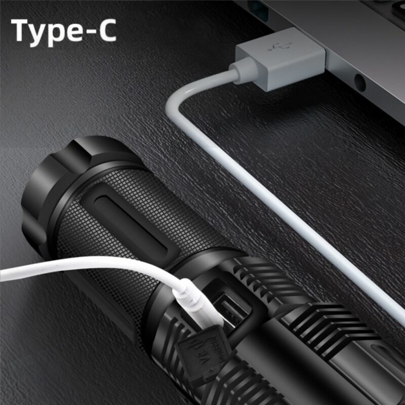 Lampe Torche LED 30W Haute Puissance – Éclairage longue portée avec batterie lithium rechargeable