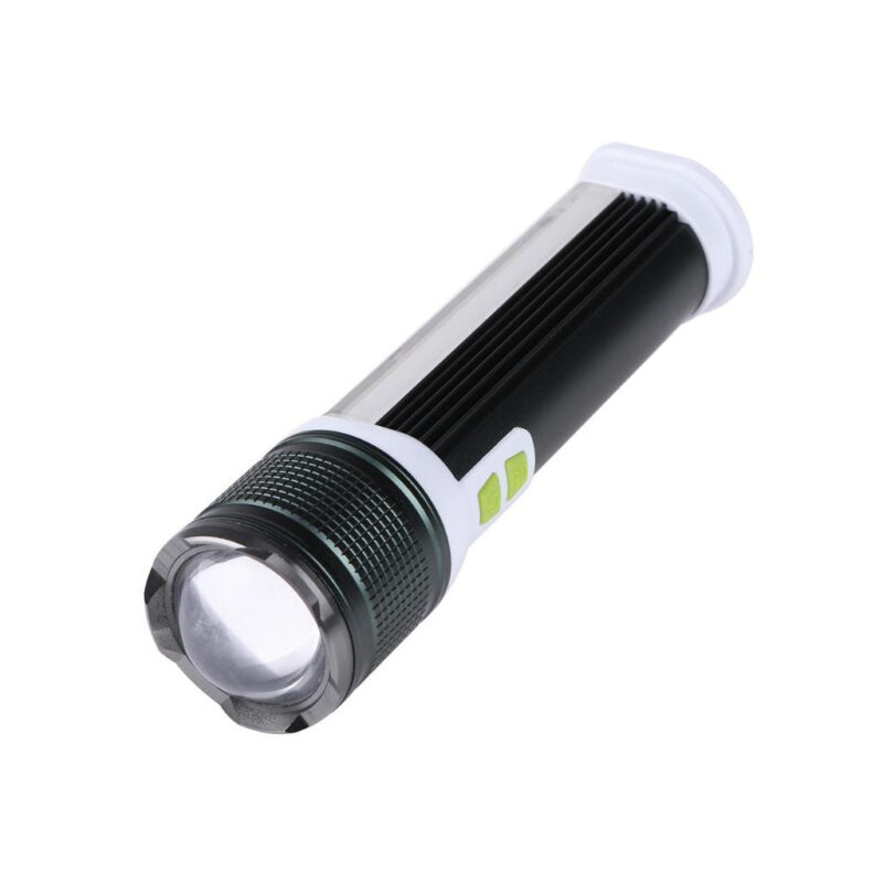 Power Bank Lampe De Poche Avec Feu Latéral Usb Zoom Rotatif