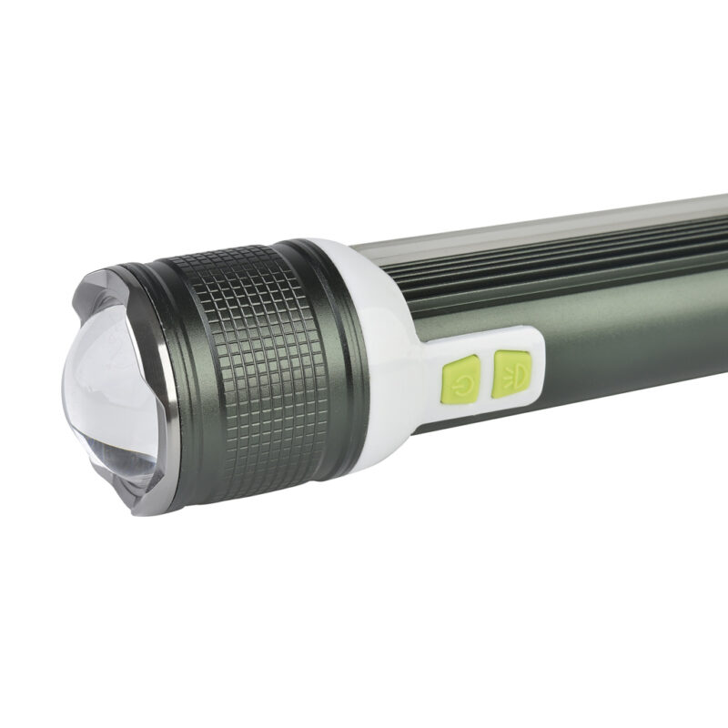 Power Bank Lampe De Poche Avec Feu Latéral Usb Zoom Rotatif