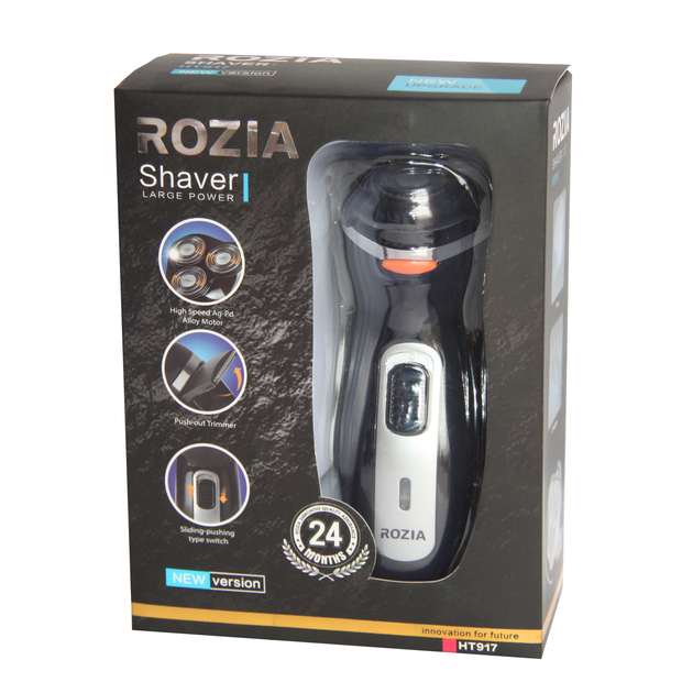 ROZIA HT-917 – Rasoir Tondeuse Rotatif, Rechargeable, Étanche, Lames en Titane