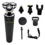 ROZIAPRO HT9533 - HT9532W Rasoir Électrique 5-en-1 pour Homme – Tondeuse Rotative Rechargeable, Étanche, Affichage LED, Accessoires Multifonction