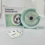Ventilateur de table portable avec lampe G décorative à LED USB