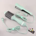 ENZO EN-511 – Pack 2-en-1 : Brosse Chauffante et Lisseur Professionnel