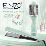 ENZO EN-511 – Pack 2-en-1 : Brosse Chauffante et Lisseur Professionnel