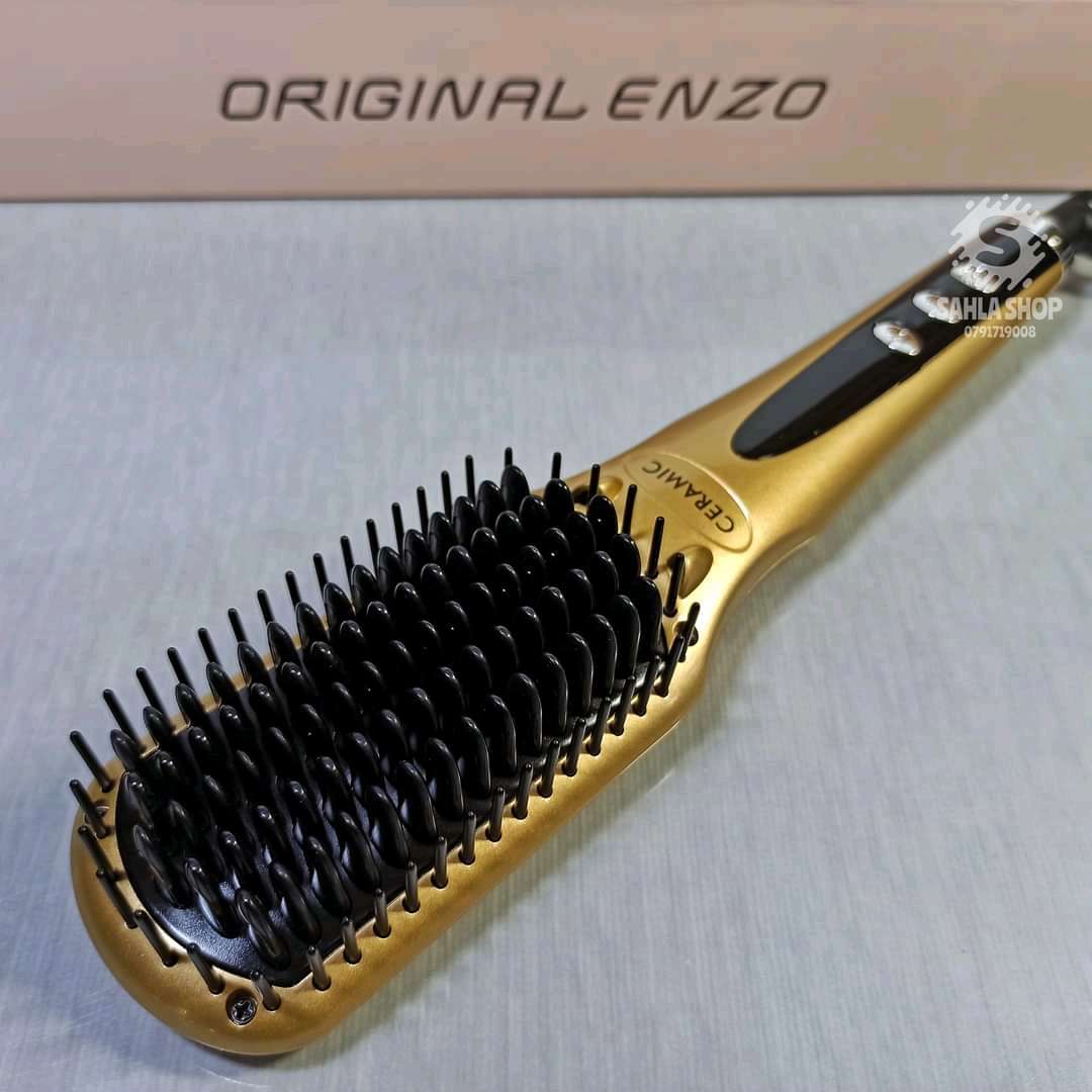 ENZO EN‑3967W – Pack Professionnel 2‑en‑1 : Brosse Salissante et Lisseur Keratin Protein