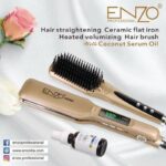 ENZO EN‑3967W – Pack Professionnel 2‑en‑1 : Brosse Salissante et Lisseur Keratin Protein