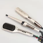 ENZO EN‑3885 – Pack coiffure 3 en 1 : lisseur, brosse & boucleur - gris