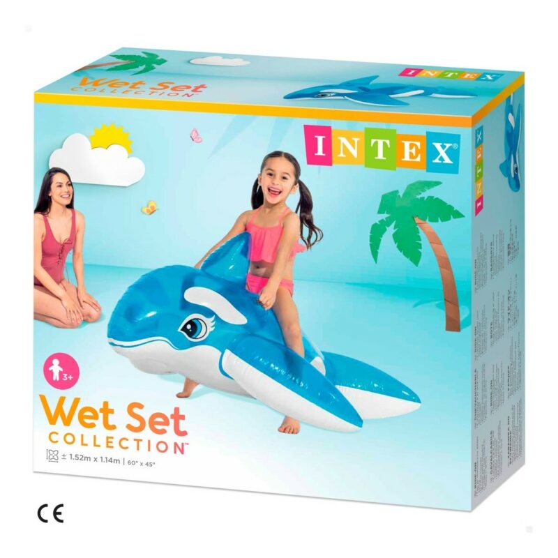Intex Baleine 152 × 114 cm – Bouée Géante Spectaculaire à Chevaucher