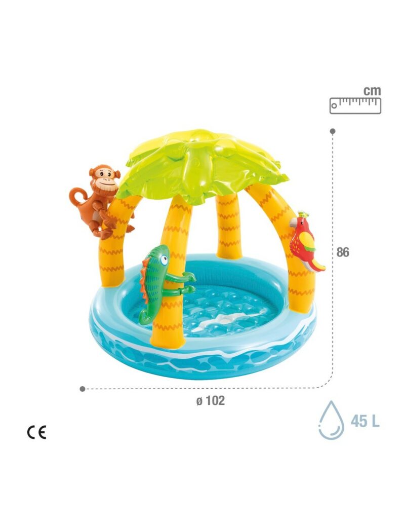 Intex Tropical Island 102 × 86 cm – Piscine Bébé Spectaculaire pour Enfants