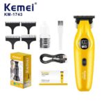 Kemei KM‑1743 – Tondeuse Professionnelle USB Ultra‑Précise afficheur lcd