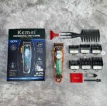 Kemei KM‑2706PG – Tondeuse Rechargeable Transparent Professionnelle