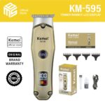 Kemei KM‑595 – Tondeuse Pro 3 W & 600 mAh – LCD