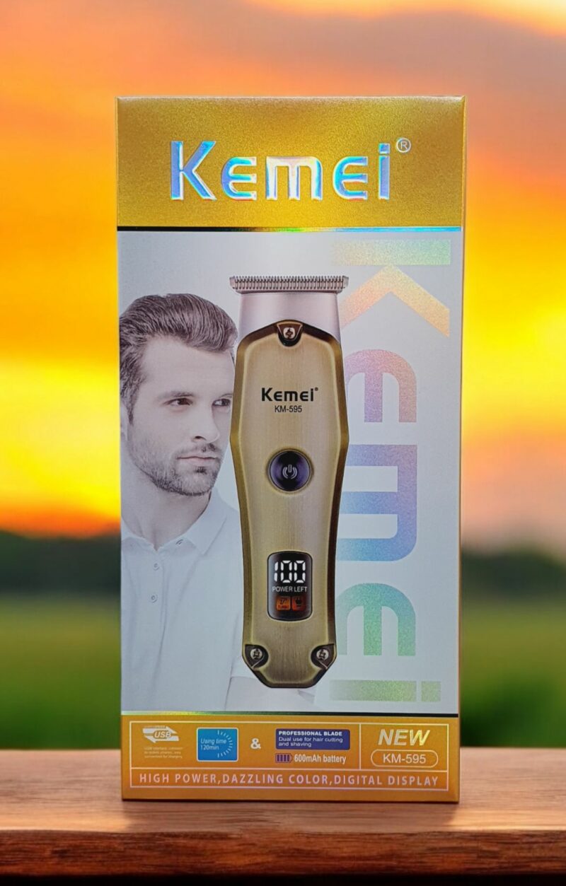 Kemei KM‑595 – Tondeuse Pro 3 W & 600 mAh – LCD