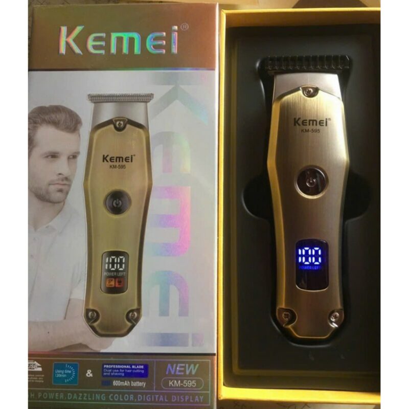 Kemei KM‑595 – Tondeuse Pro 3 W & 600 mAh – LCD