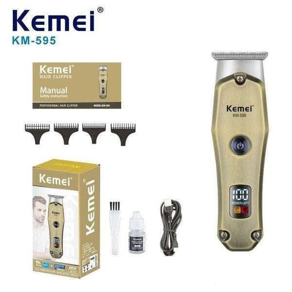 Kemei KM‑595 – Tondeuse Pro 3 W & 600 mAh – LCD