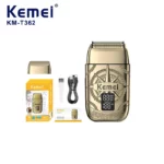 Kemei KM-T362 Rasoir électrique pour homme doré gold - afficheur lcd