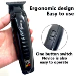 Kemei KM-1578 Hommes Tondeuse À Cheveux Rechargeables Professionnel LCD Affichage Numérique USB