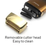 Kemei-KM-TX10 Rasoir Electrique pour hommes lames à double feuille USB charge rapide affichage LED doré gold