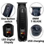 Kemei KM-1578 Hommes Tondeuse À Cheveux Rechargeables Professionnel LCD Affichage Numérique USB