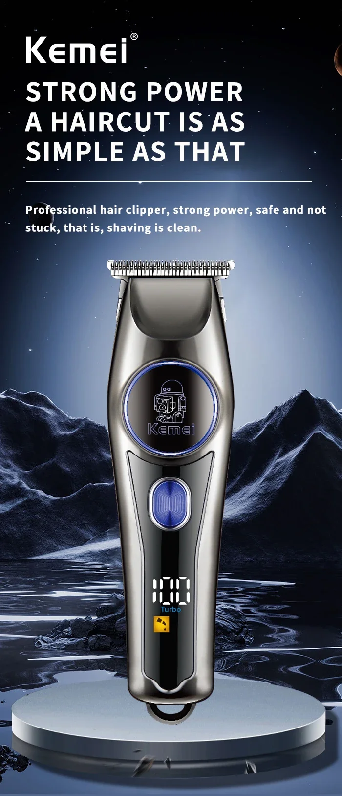 Kemei KM-642 professionnel pour hommes - LCD - ABS + lame en acier au carbone Kemei KM-642 professionnel pour hommes - LCD - ABS + lame en acier au carbone - - Boutique Algérie