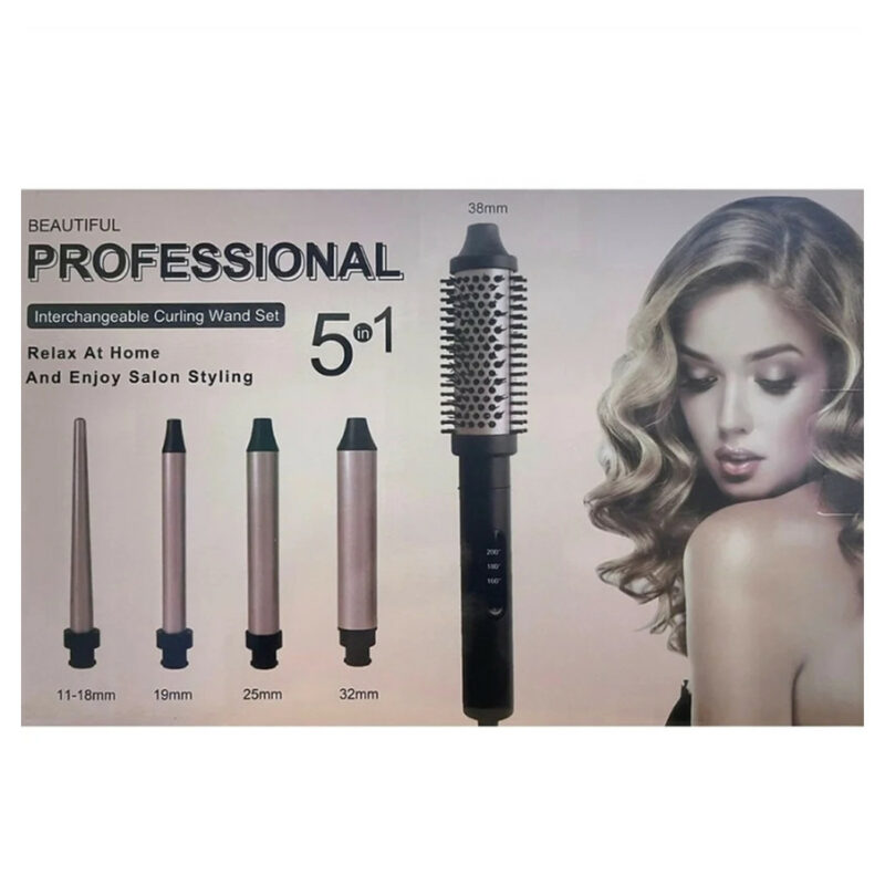 Ensemble de brosses à cheveux thermiques 5 en 1 avec accessoires de coiffure interchangeables